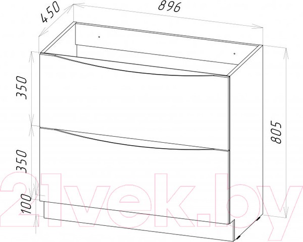 Изображение товара Тумба под умывальник BelBagno Marino-900-2C-PIA-BL-P