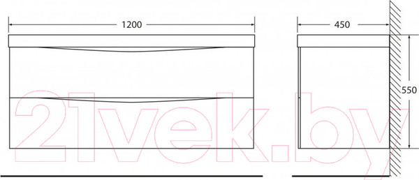 Изображение товара Тумба под умывальник BelBagno Marino-1200-2C-SO-RW-P