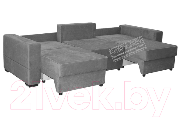 Изображение товара Диван Мебельград Бостон 2400 Стандарт (тиффани бежевый/тиффани бежевый/тиффани коричневый)