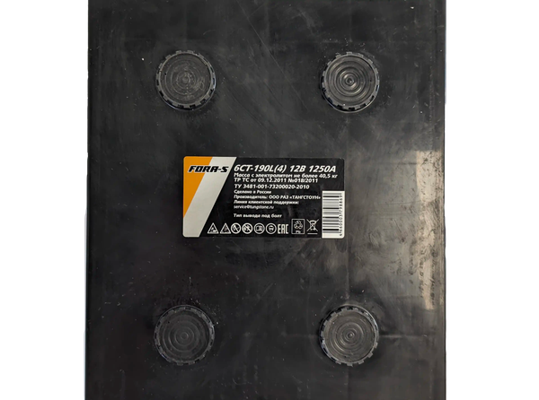 Изображение товара Автомобильный аккумулятор Fora-S Рус 4 клемма болт (190 А/ч)