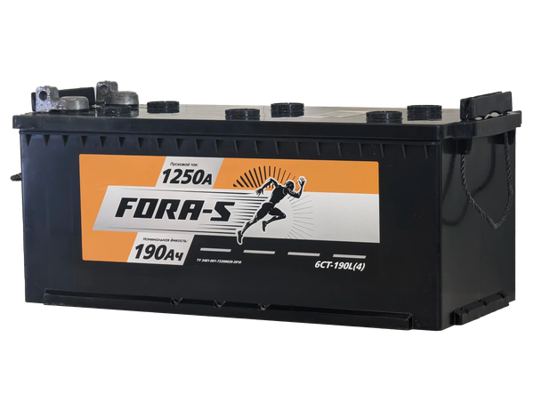 Изображение товара Автомобильный аккумулятор Fora-S Рус 4 клемма болт (190 А/ч)