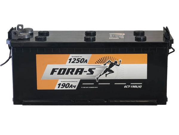 Изображение товара Автомобильный аккумулятор Fora-S Рус 4 клемма болт (190 А/ч)