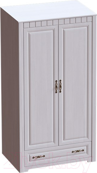 Изображение товара Шкаф Мебельград Прованс 2-х дверный 107x59x197 (бодега белая/платина премиум)