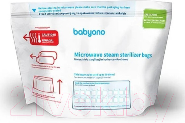 Изображение товара Пакет для стерилизации в СВЧ-печи BabyOno 1038 (5шт)