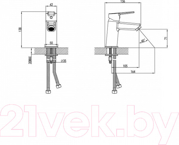 Изображение товара Смеситель Milardo Stripe STRSB00M01