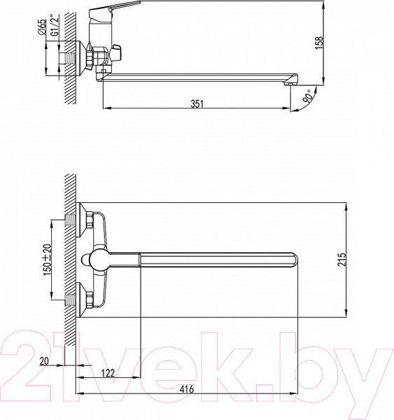 Изображение товара Смеситель Milardo Stripe STRSB02M10