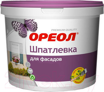 Изображение товара Шпатлевка готовая Ореол Фасадная влагостойкая для наружных работ (16кг)