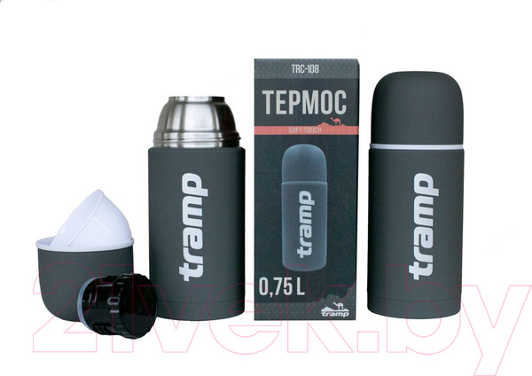 Изображение товара Термос для напитков Tramp Soft Touch / TRC-108с (0.75л, серый)