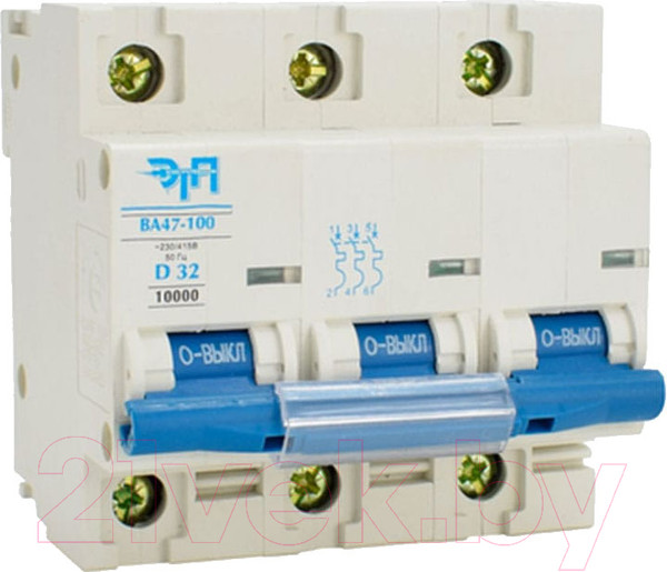 Изображение товара Выключатель автоматический ETP ВА 47-100 3P 32А (D)