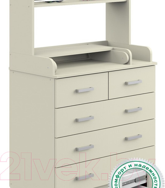 Изображение товара Комод пеленальный Атон Сириус-2 Полка 805 ЛДСП (слоновая кость)
