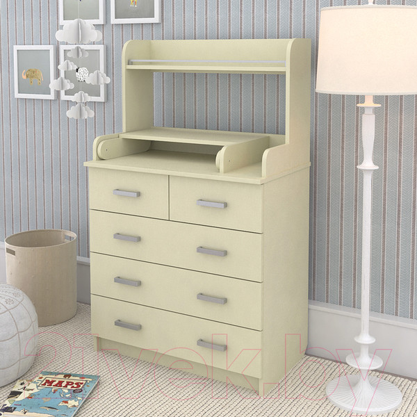 Изображение товара Комод пеленальный Атон Сириус-2 Полка 805 ЛДСП (слоновая кость)