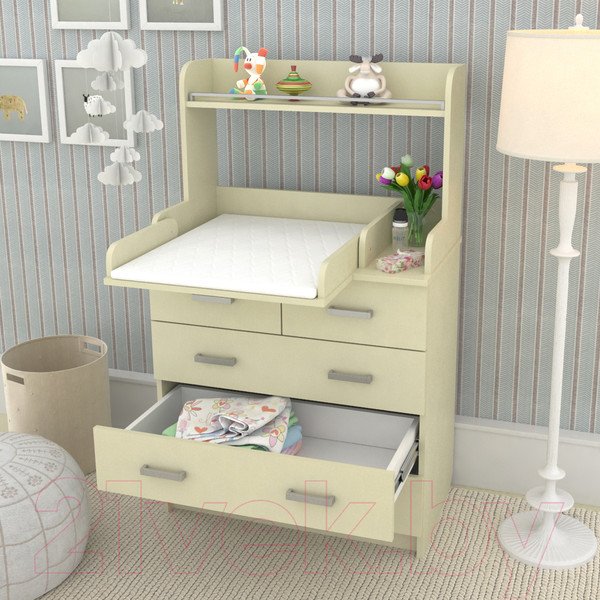 Изображение товара Комод пеленальный Атон Сириус-2 Полка 805 ЛДСП (слоновая кость)