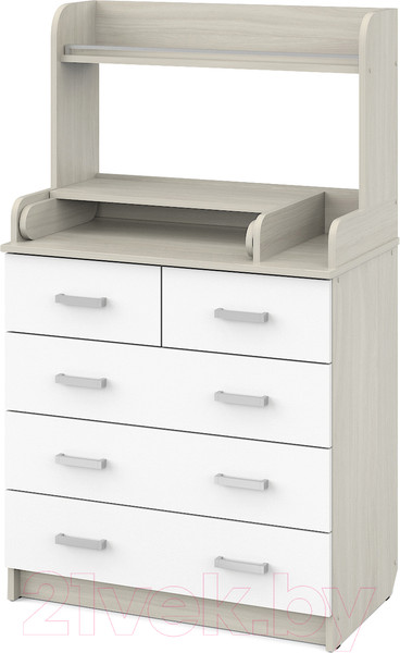 Изображение товара Комод пеленальный Атон Сириус-2 Полка 805 ЛДСП (шимо светлый/белый)