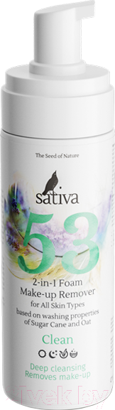 Изображение товара Пенка для снятия макияжа Sativa №53 (165мл)