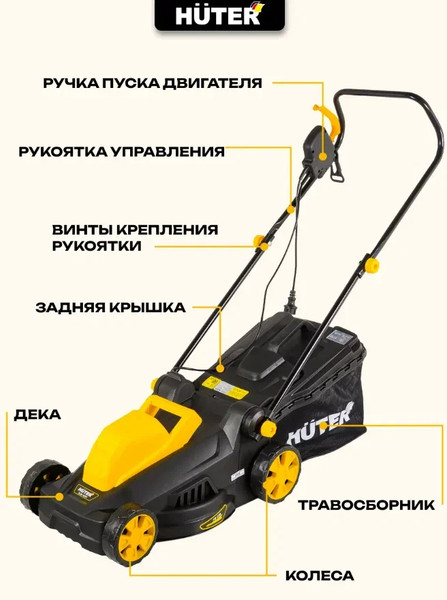 Изображение товара Газонокосилка электрическая Huter ELM-1400Т (70/4/6)