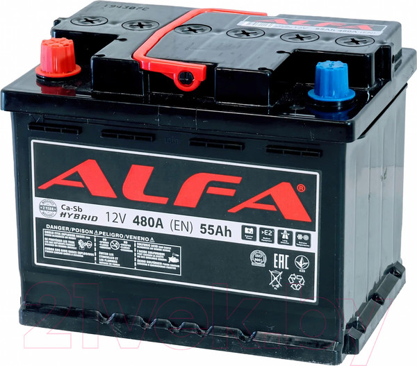 Изображение товара Автомобильный аккумулятор ALFA battery Hybrid L (55 А/ч)