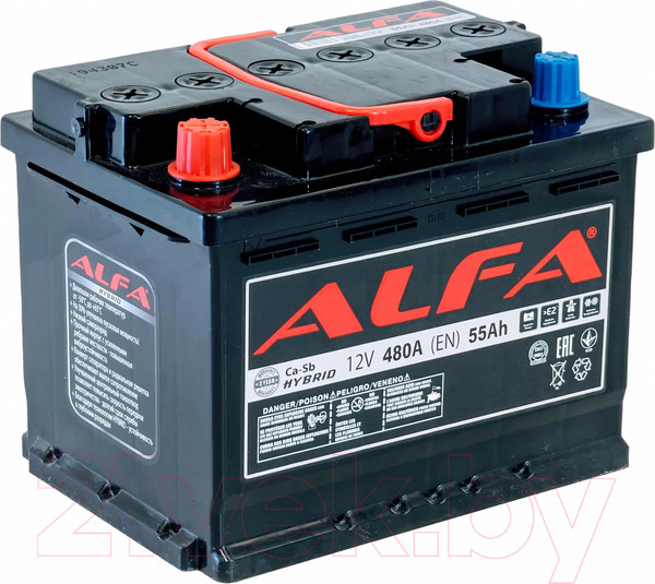 Изображение товара Автомобильный аккумулятор ALFA battery Hybrid L (55 А/ч)
