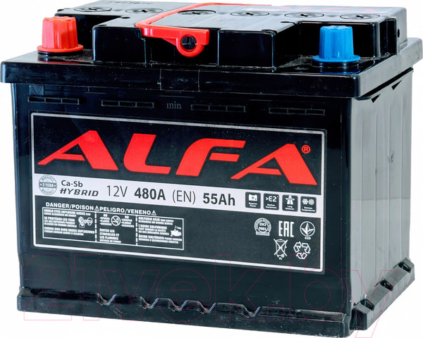 Изображение товара Автомобильный аккумулятор ALFA battery Hybrid L (55 А/ч)