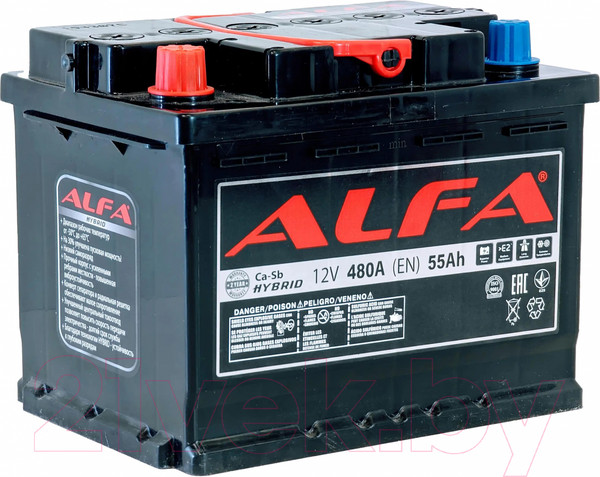 Изображение товара Автомобильный аккумулятор ALFA battery Hybrid L (55 А/ч)