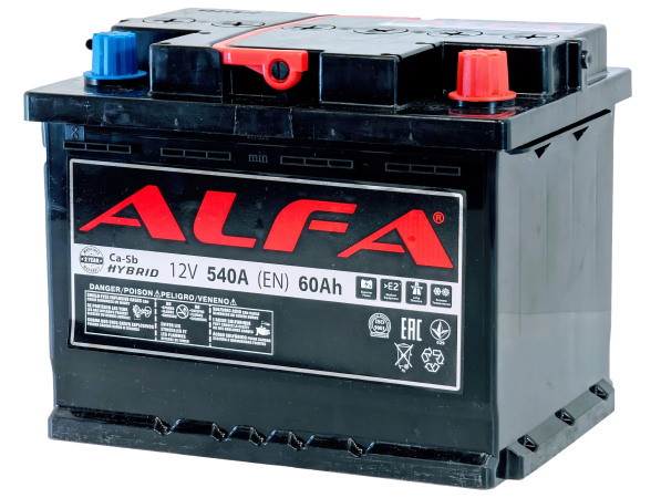 Автомобильный аккумулятор ALFA battery Hybrid R (60 А/ч)