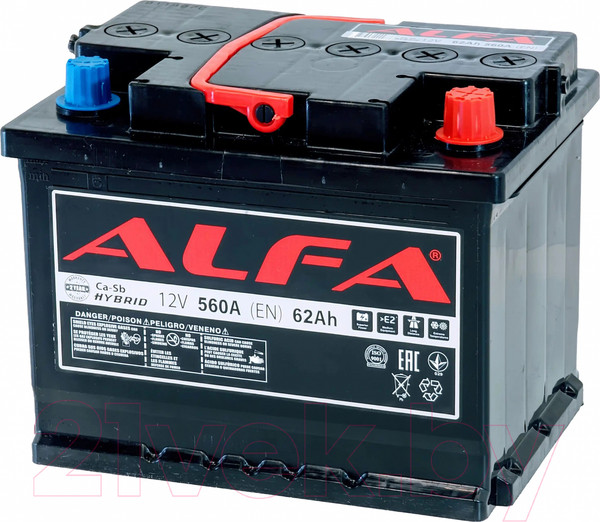Изображение товара Автомобильный аккумулятор ALFA battery Hybrid R (62 А/ч)