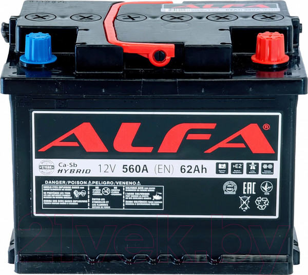 Изображение товара Автомобильный аккумулятор ALFA battery Hybrid R (62 А/ч)