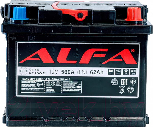 Изображение товара Автомобильный аккумулятор ALFA battery Hybrid R (62 А/ч)