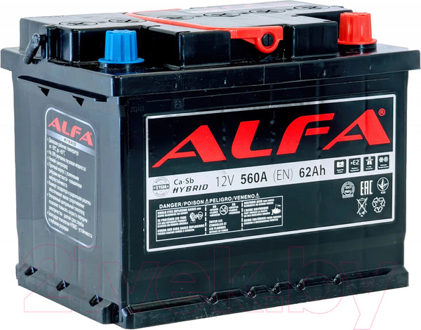 Изображение товара Автомобильный аккумулятор ALFA battery Hybrid R (62 А/ч)