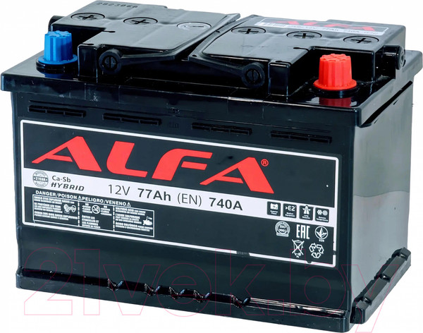 Изображение товара Автомобильный аккумулятор ALFA battery Hybrid R (77 А/ч)