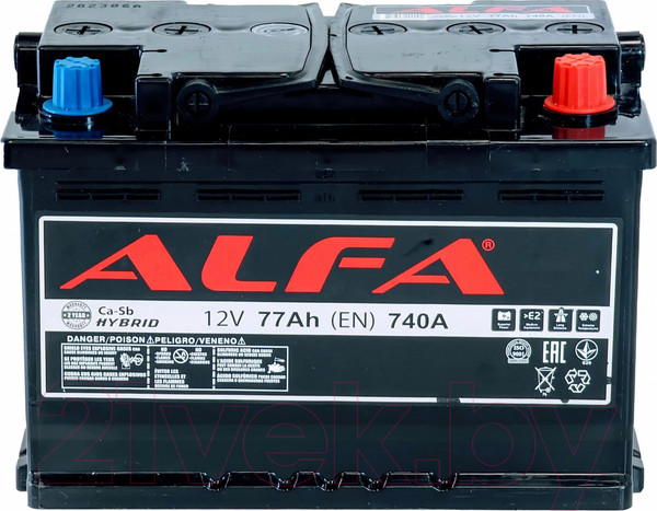 Изображение товара Автомобильный аккумулятор ALFA battery Hybrid R (77 А/ч)