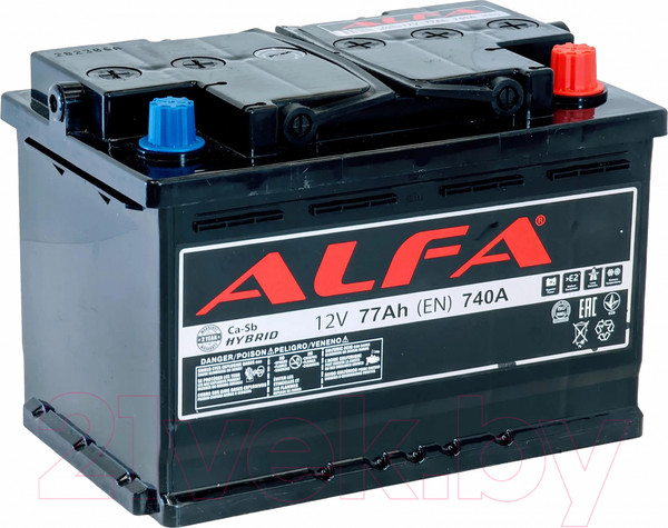 Изображение товара Автомобильный аккумулятор ALFA battery Hybrid R (77 А/ч)