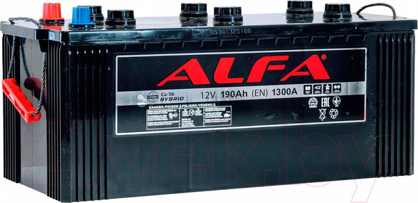 Изображение товара Автомобильный аккумулятор ALFA battery Евро L (190 А/ч)