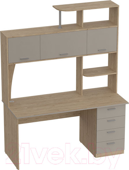 Изображение товара Письменный стол Мебельград СК-11 (дуб натуральный светлый/капучино)