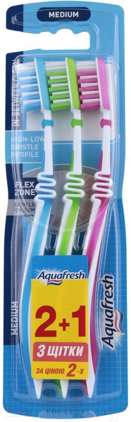 Изображение товара Набор зубных щеток Aquafresh In Between Clean средняя (3шт)