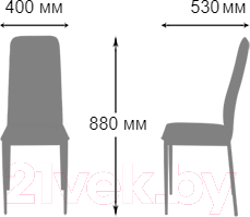 Изображение товара Стул Гальваник Сиена (эмаль серебристый/кожзам ВВ 2 бенгал бежевый)
