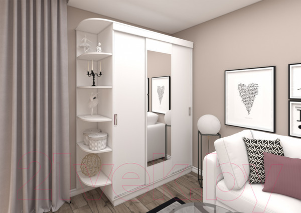 Изображение товара Шкаф-купе Eligard Лагуна / ШЛ-06.Л.1 (белый)