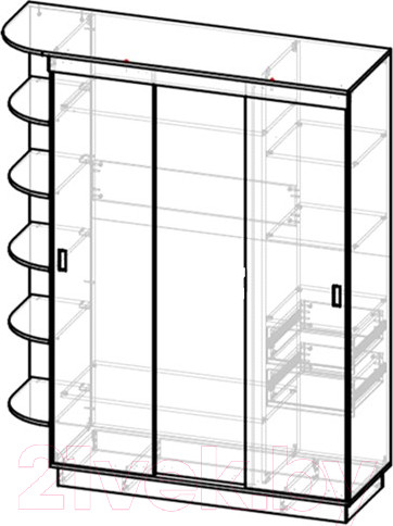 Изображение товара Шкаф-купе Eligard Лагуна / ШЛ-06.Л.1 (белый)