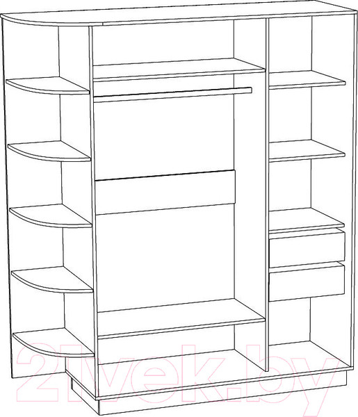 Изображение товара Шкаф-купе Eligard Лагуна / ШЛ-06.Л.1 (белый)