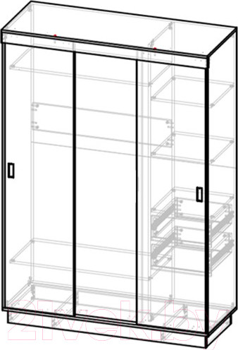 Изображение товара Шкаф-купе Eligard Лагуна / ШЛ-07.2 (дуб марбург)