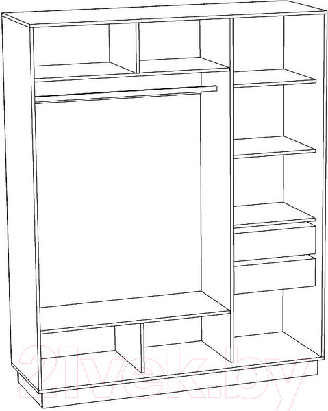 Изображение товара Шкаф-купе Eligard Лагуна / ШЛ-07.2 (дуб марбург)