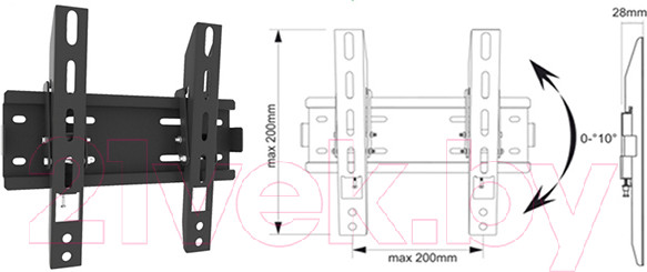 Изображение товара Кронштейн для телевизора Electric Light КБ-01-79 (черный)