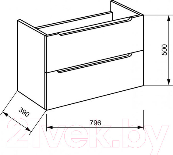 Изображение товара Тумба под умывальник BelBagno Etna 39-800/390-2C-SO-BL-P