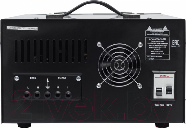 Изображение товара Стабилизатор напряжения Ресанта АСН-8000/1-ЭМ (63/1/7)