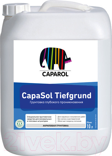 Изображение товара Грунтовка Caparol CapaSol Tiefgrund НВ П 1 Д (10кг)