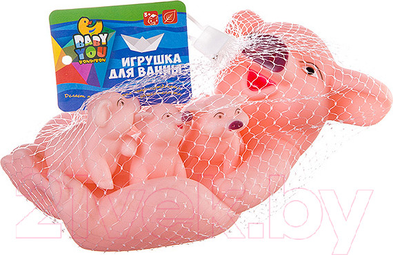 Изображение товара Игрушка для ванной Bondibon Свинья с поросятами / ВВ2754 (4шт)
