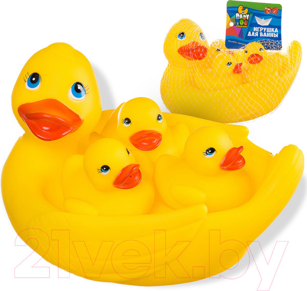 Изображение товара Набор игрушек для ванной Bondibon Утка с утятами / ВВ2756 (4шт)