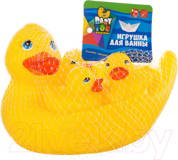 Изображение товара Набор игрушек для ванной Bondibon Утка с утятами / ВВ2756 (4шт)