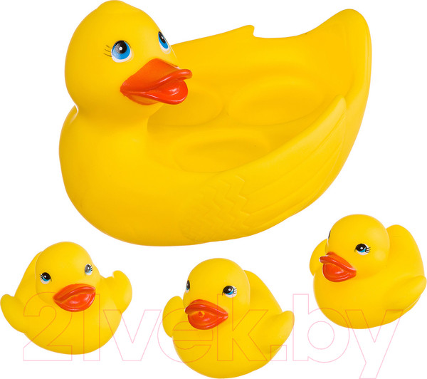 Изображение товара Набор игрушек для ванной Bondibon Утка с утятами / ВВ2756 (4шт)