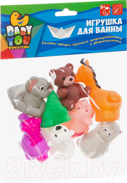 Изображение товара Набор игрушек для ванной Bondibon Зоопарк / ВВ3369 (8шт)