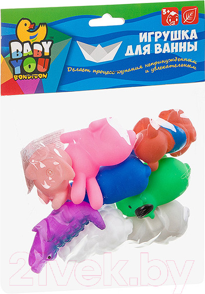 Изображение товара Набор игрушек для ванной Bondibon Животные / ВВ3370 (8шт)
